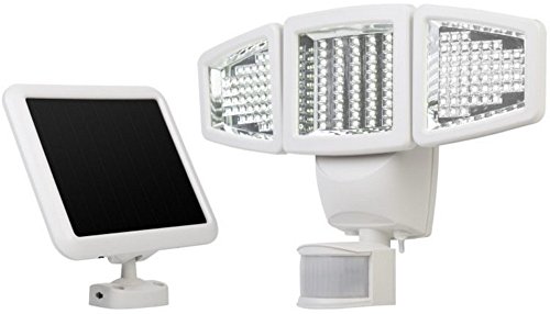 Sunforce 82153 150-LED Triple Head Solar Motion Light, 1000 Lumen Output, 30ft. (9.1m) Detection Distance, 180 Degrees Detection Range, Fully Weather Resistant & can be Mounted Almost Anywhere, White