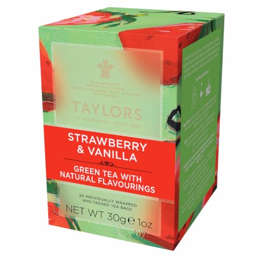 Taylors of Harrogate Strawberry & Vanilla Green Tea, 20 Count (Pack of 1)