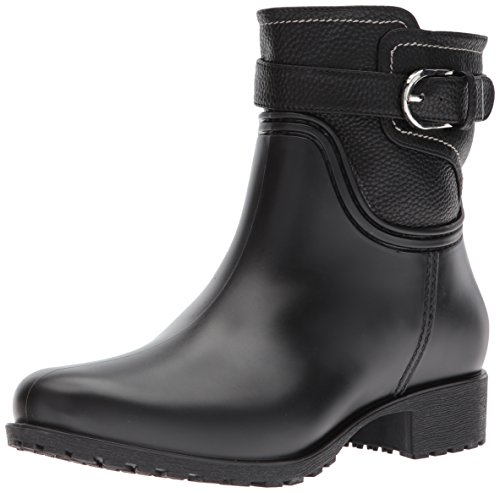 dav Women's Bowie Mid Rain Boot, Black, 10 Medium US