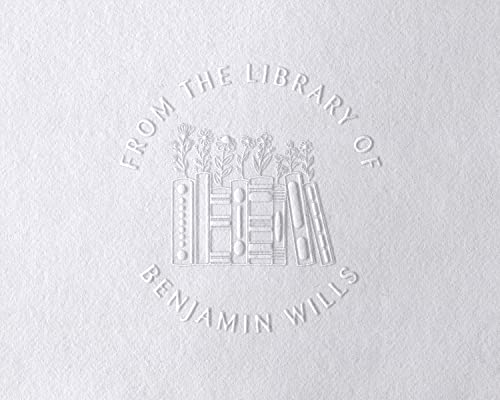 Personalized Embosser Book Stamp - from The Library of - | Book Embosser Stamp | Custom Embosser | Book Embosser | Personalized Embosser Stamp | Books 1 5/8' x 1 5/8'