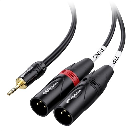 Cable Matters 3.5mm 1/8 Inch TRS to 2 XLR Cable 6 ft, Male to Male Aux to Dual XLR Breakout Cable