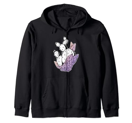 Cactus Geode Crystal Southwest Zip Hoodie