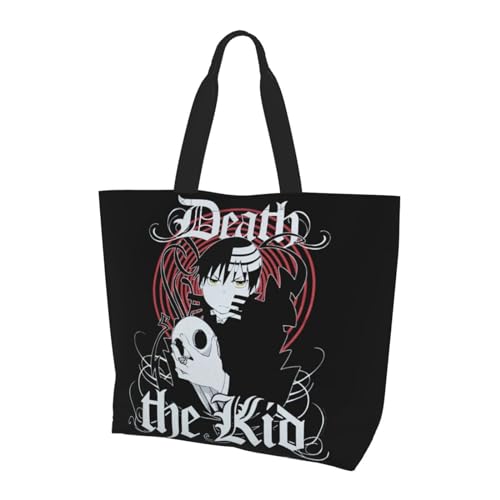 Apperhill Anime Soul Eater Death The Kid Tote Bag Shopping Bag Fashion Capacity Handbags Large For Gym Travel Storage Bag