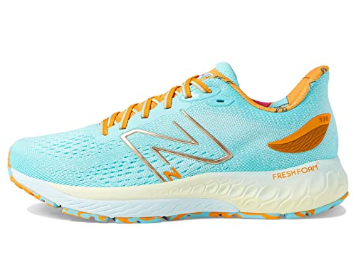 New Balance Women's Fresh Foam X 880 V12 Running Shoe, Surf/Golden Hour/Hi-Pink, 6
