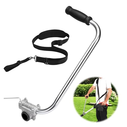 Ergonomic Trimmer Grip, String Trimmers Handle with Shoulder Strap Harness, Weed Eater Handle Extension with Bracket Clamp, Lawn Trimmer Handle Grip for Lawn Care, Landscaping, Yard Trimming Edging