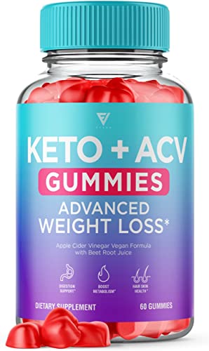 Keto ACV Gummies Advanced Weight Works Fast Loss - ACV Keto Gummy Belly Fat Diet Apple Cider Vinegar 1000MG Vitamin Supplement Rapid Formula Keto+ Detox Cleanse Metabolism Men Women (60 Gummies)