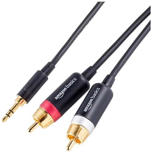 Amazon Basics 3.5mm to 2-Male RCA Adapter Audio Stereo Cable For Speaker, 25 Feet