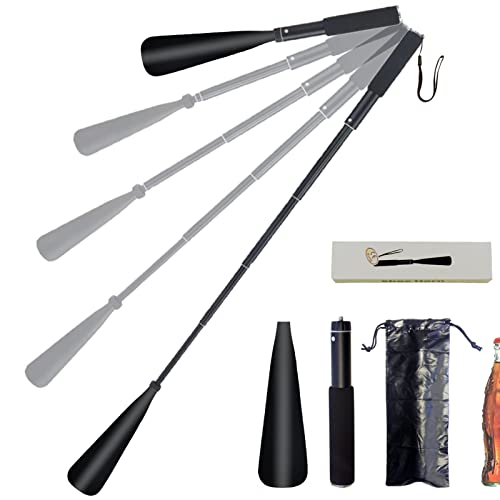 Metal Shoe Horn Long Handle For Seniors 7.9-37.7' Retractable Aluminum Dressing Aid Rod Long Handle Shoe Horn, Portable Adjustable Length, Suitable For Pregnant Women,Women,Men And Kids Shoe Scoop