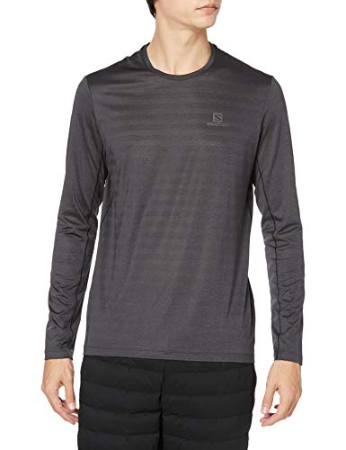 Salomon Men's XA Long Sleeve Tee, Black/Heather, Large