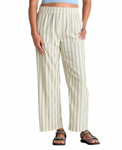 Toad&Co Women's Taj Hemp Pant, Barley Stripe, Large