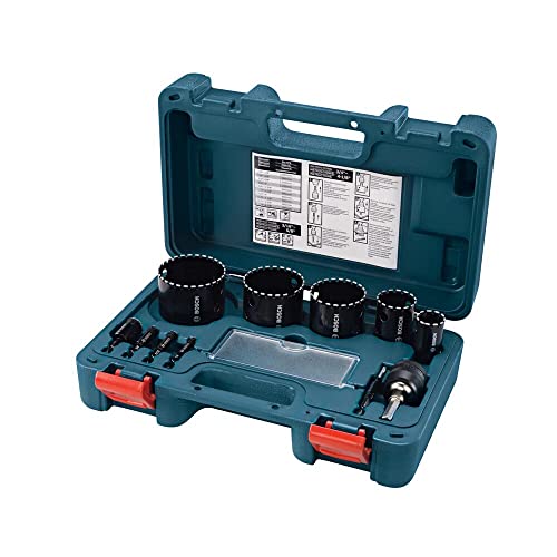 BOSCH HDG11 11-Piece Diamond Hole Saw Assorted Set for Hard Materials for Use Only with Machines Designed for Wet Sawing and on GFCI-Protected Circuit