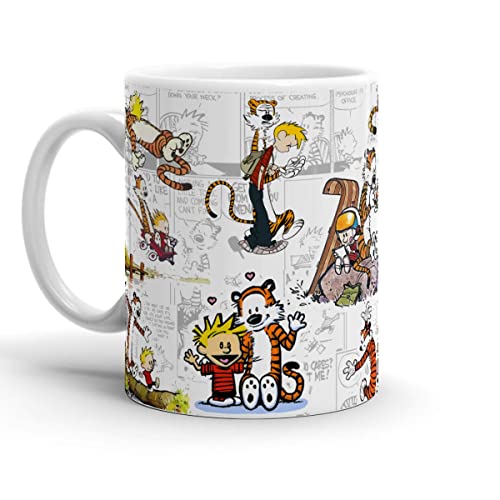 Mug Calvin Gifts And 11oz 15oz Hobbes Collage White Ceramic Classic Mug For Coffee, Latte, Chocolate Or Tea