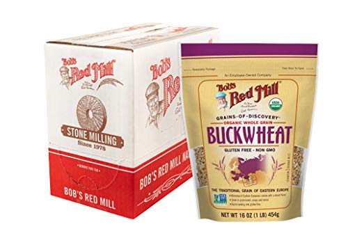 Bob’s Red Mill Organic Raw/Untoasted Buckwheat Groats, 16 Ounce Bag (Pack of 4), Gluten Free, Non-GMO, Kosher