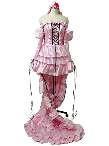 Chobits Persocom Elda Chi Hibiya Pink Formal Dress Outfit Cosplay Costume (Female S)
