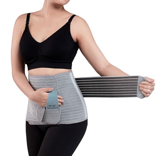 Mamaway Postpartum Belly Band, Girdle for Postnatal, Adjustable Belly Wrap, C-section Recovery Binder, Abdominal Support, Back Pain Relief (Polyester derived from Bamboo Charcoal Fiber)