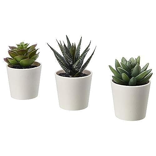 IKEA Fejka Artificial Potted Plant with Pot Indoor Outdoor Succulent / 3 Pack Size 2 ¼ ' 3 Pack 203.953.31