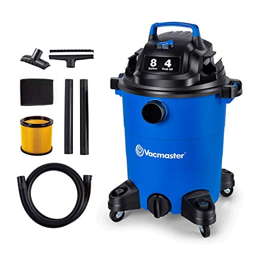 Vacmaster 4 Peak HP 8 Gallon Wet Dry Vacuum Cleaner Lightweight Powerful Suction Shop Vacuum with Blower Function for Dog Hair,Garage,Car,Home & Workshop