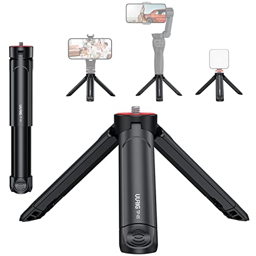 UURIG TP05 Extendable Mini Camera Tripod, Portable Selfie Stick Handle Grip Desktop Webcam Tripod with 1/4' Screw for DSLR Camera Webcam Phone Holder Selfie Stick Vlog Tripod