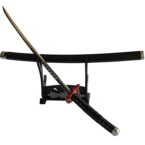 Demon Slayer 1/6 Size 10'' Kamado Tanjirou Sword Samurai Sword Katana Knife Game Collection Sword Toys Sword Party Supplies Gift Sword Metal Room Decoration Sword + Display Stand