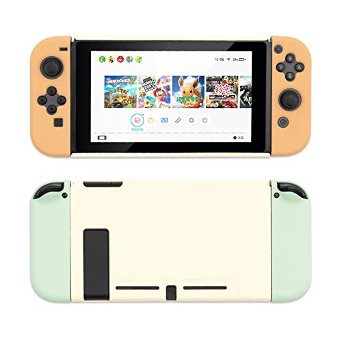 GeekShare Protective Case Slim Cover Case for Switch - Shock-Absorption and Anti-Scratch (Brown & Green)
