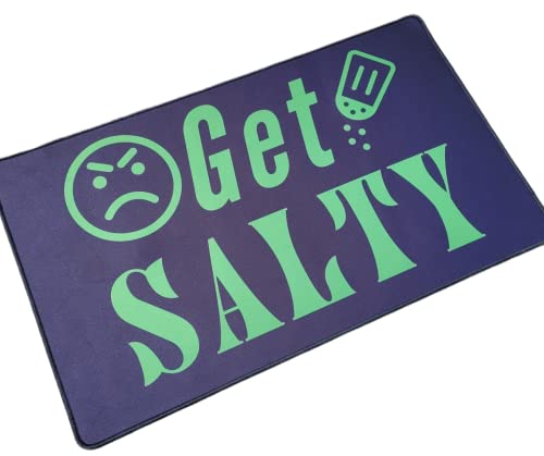 KeenClover Get Salty MTG Playmat, Compatible for Magic The Gathering Playmat - Funny Card Mat or Mousepad MTG, YuGiOh, Pokemon, TCG, Non Slip 14 x 24 Inches
