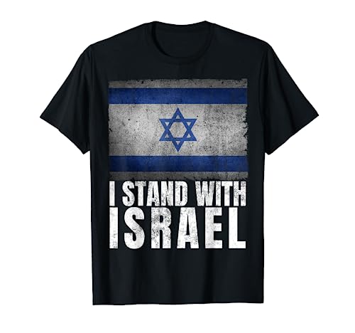 I Stand With Israel Shirt Jewish Gifts Heritage Israeli Flag T-Shirt