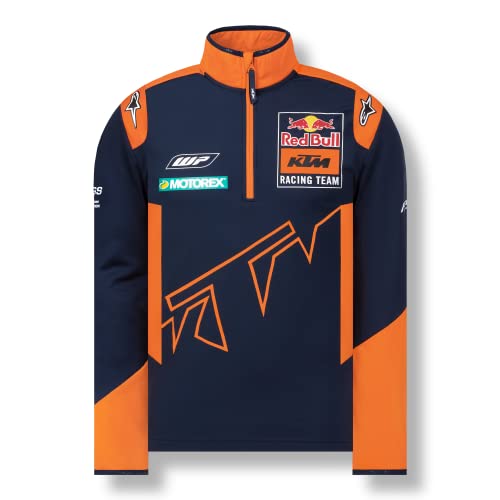 Red Bull KTM Official Teamline Half-zip Sweater, Men Large - Original Merchandise Blue
