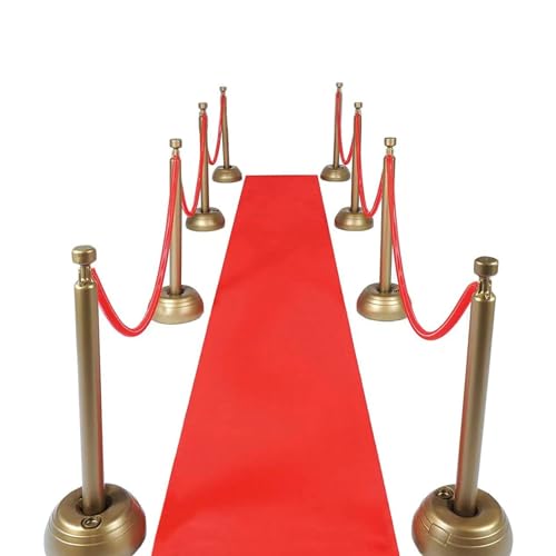 YADI Red Carpet Runner for Party 24 in × 15 ft, Novelty Red Polyester Fabric Aisle Runway Rug for Indoor Outdoor Wedding, VIP Awards Night Theme Party Decorations