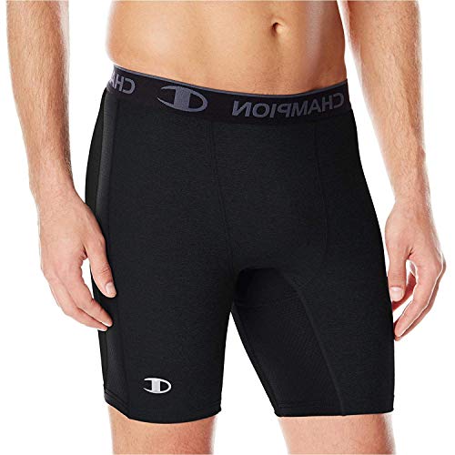 Champion mens 6' Short, Logo sports compression shorts, Black-407z32, Medium US