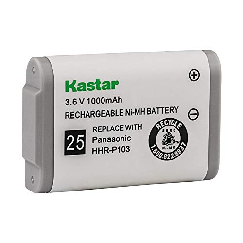 Kastar HHR-P103 Battery (1-Pack), Type 25, NI-MH Rechargeable Battery 3.6V 1000mAh, Replacement for Panasonic HHR-P103 / P-P103, AT&T, GE, Vtech Cordless Phone (Detail Models in The Description)