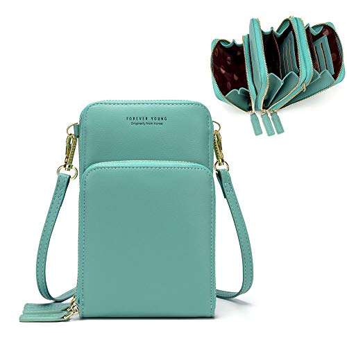 myfriday Small Crossbody Cell Phone Bag for Women, Mini Over Shoulder Handbag Purse with Credit Card Slots
