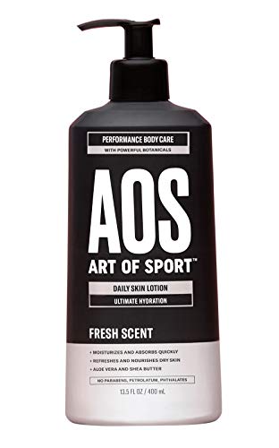 Art of Sport Daily Skin Lotion, Body Lotion for Dry Skin, Daily Moisturizer Repairs with Shea Butter, Aloe Vera, Vitamin B and E, Non-Greasy Feel, Fresh Scent, Dermatologist Tested, 13.5 oz