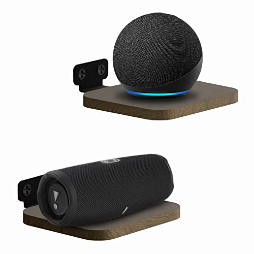 Aiweiwa Universal Speaker Wall Mount for Most of Speaker Shelf, Adjustable Wall Shelf for Bose, LG, Sonos, Sony, Klipsch, JBL Speaker Mount, Wooden Floating Wall Shelves with Hardware Kit, Set of 2