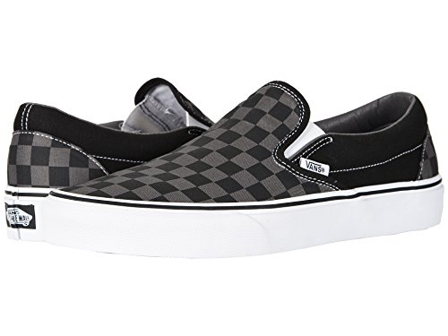Vans Slip On, Black Pewter Checkerboard, Size 6 Men/ 7.5 Woman