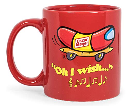 Toynk Oscar Mayer Hot Dog Logo Ceramic Coffee Mug | Collectible Drinkware And Novelty Kitchen Gifts | Oversized Cup For Tea, Cocoa, Hot And Cold Beverages | Holds 16 Ounces