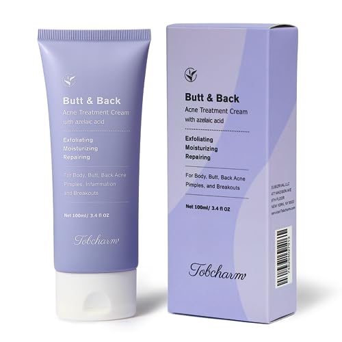 Tobcharm Back Acne Treatment, Butt Acne Clearing Treatment, Body Acne Treatment with Azelaic Acid 3.4 fl. oz., Great for Men and Women Acne Scar Treatment, Hormonal Acne And Cystic Acne Treatment