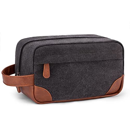 Vorspack Toiletry Bag Hanging Dopp Kit for Men Water Resistant Canvas Shaving Bag with Large Capacity for Travel - Dark Grey