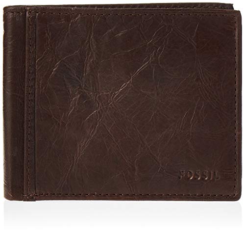 Fossil Men's Ingram Leather RFID-Blocking Bifold with Flip ID Wallet, Brown, (Model: ML3784200)