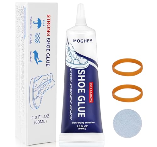 MOGHEM Shoe Glue Sole Repair Upper Adhesive Clear Waterproof for Bonding Broken Leather Shoes Sneakers Glues Cloth Boots Leather Goods 60ml