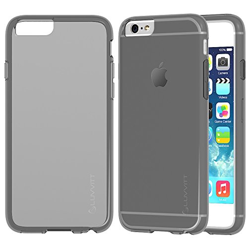 LUVVITT iPhone 6s Case, [Frost] Soft Slim Transparent TPU Rubber Case Flexible Shock Absorbing Cover for Apple iPhone 6 / 6s (4.7) - Transparent Black