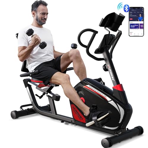 HARISON Bluetooth Recumbent Exercise Bike with Arm Exerciser, Recumbent bikes for Adult and Seniors, Recumbent Exercise bike for Home 400 lbs Capacity