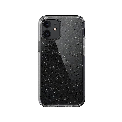 Speck Products Presidio Perfect-Clear + Glitter iPhone 12 Mini Polycarbonate Case, Clear with Gold Glitter/Clear