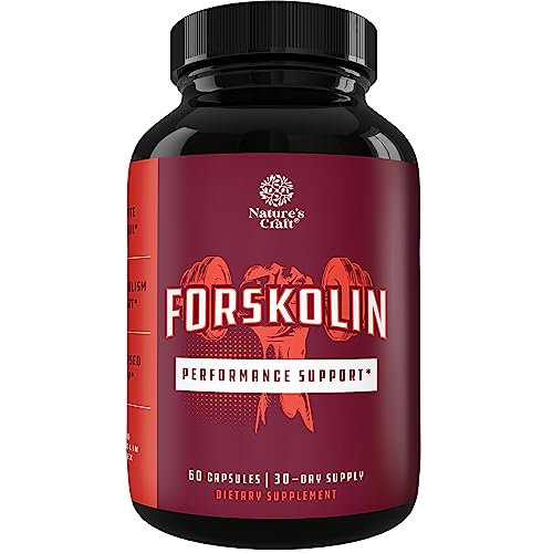 100% Forskolin Supplement-Pure Forskolin Extract Supplement with Potent Coleus Forskohlii 500 mg per serving for Enhanced Energy for Adults-Plant-Based Energy Supplements for Women and Men-60 Capsules