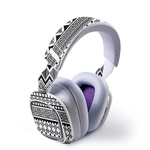 MightySkins Skin Compatible with Astro A30 Wireless Gaming Headset - Black Aztec | Protective, Durable, and Unique Vinyl Decal wrap Cover | Easy to Apply, Remove, and Change Styles | Made in The USA