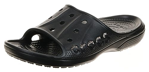 Crocs Unisex Baya Slide Sandals, Black, 10 Men/12 Women