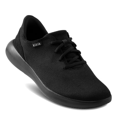 Kizik Madrid Hands Free Mens and Womens Sneakers, Casual Slip On Shoes for Women or Men, Comfortable for Walking, Women's and Men's Fashion Sneakers for Any Occasion - Black/Black, Wide M13 / W14.5