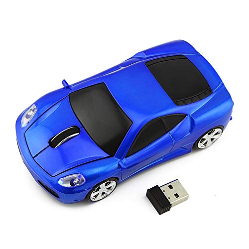 Ai5G 3D Racing Car Mouse Wireless Sports Car Mouse Computer Mice 2.4GHz 1600dpi Optical Gaming Mice (Blue)