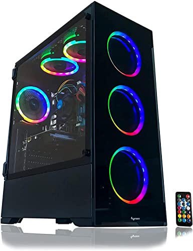 Alarco Gaming PC Desktop Computer Intel i5 3.10GHz,8GB Ram,512 GB SSD,Windows 10 pro,WiFi Ready,Video Card Nvidia GTX 750 4GB, 6 RGB Fans with Remote