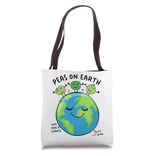 Peas on Earth Vegan Joke Vegetarian Vegan Humor Peas Lover Tote Bag