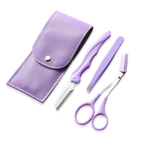 Eyebrown Trimmer Set 3 in 1 Eyebrow Shaping Tools Scissors with Comb, Tweezer, Eyebrow Razor